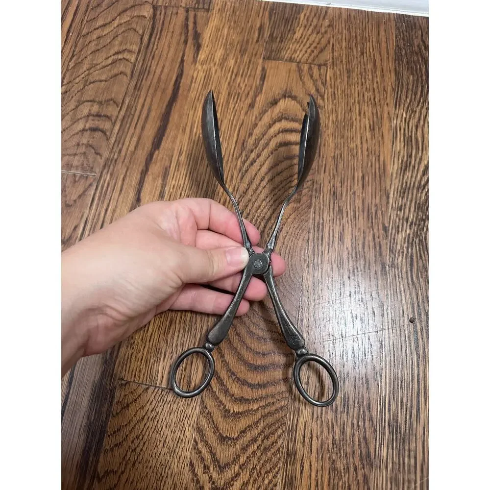 Silver Plated Scissor Style Salad Tongs‎ - Sheffield England